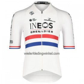 Set Fietsshirt + Korte Koersbroek 2022 INEOS Grenadiers Version Britse Kampioenschap Wit